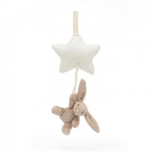 Jellycat Bashful Beige Bunny Star Musical Pull 28 CM X 19 CM | 690381FWV