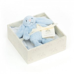 Jellycat Bashful Blue Bunny Gift Set 18 CM X 18 CM | 376409MJG