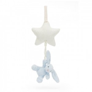 Jellycat Bashful Blue Bunny Star Musical Pull 28 CM X 19 CM | 849305ONL