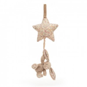 Jellycat Blossom Bea Beige Bunny Musical Pull 28 CM X 19 CM | 581206ISA