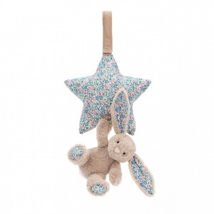 Jellycat Blossom Beige Bunny Musical Pull 28 CM X 18 CM | 563409PES