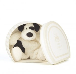 Jellycat Boubou Black and Cream Puppy Soother 22 CM | 573214BUQ