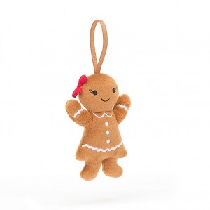 Jellycat Festive Folly Gingerbread Ruby 10 CM X 6 CM | 208691DXW