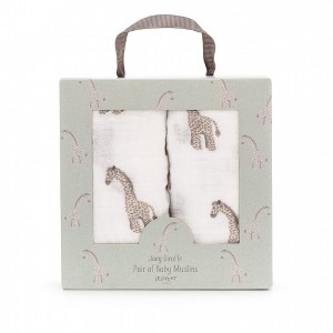 Jellycat Joey Giraffe Pair Of Muslins 70 CM X 70 CM | 235918JET