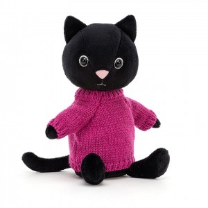 Jellycat Knitten Kitten Fuchsia 22 CM X 8 CM | 065298DAT