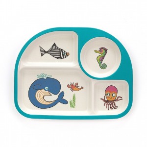 Jellycat Sea Tails Bamboo Divided Plate 26 CM X 21 CM | 319587AEP