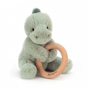 Jellycat Shooshu Dino Wooden Ring Toy 14 CM X 11 CM | 347128EUQ