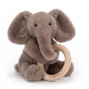 Jellycat Shooshu Elephant Wooden Ring Toy 14 CM X 11 CM | 089357OKV