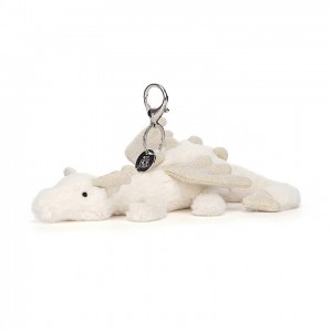 Jellycat Snow Dragon Bag Charm 12 CM X 22 CM | 743208OQX