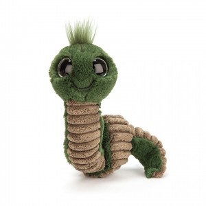 Jellycat Wiggly Worm Green 16 CM X 7 CM | 467830NBJ
