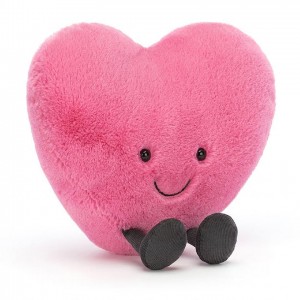 LARGE Jellycat Amuseable Pink Heart 17 CM X 19 CM | 390562XWC