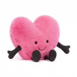 LARGE Jellycat Amuseable Pink Heart 17 CM X 19 CM | 328514VDO