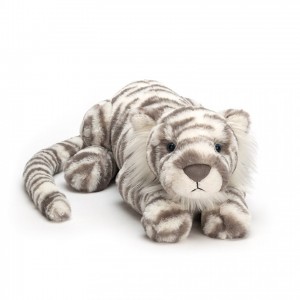 LARGE Jellycat Sacha Snow Tiger 12 CM X 46 CM | 416387PCY
