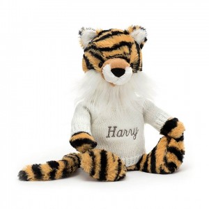 MEDIUM Jellycat Bashful Tiger with Personalised Cream Jumper 31 CM X 12 CM | 380712UCX