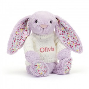 MEDIUM Jellycat Blossom Jasmine Bunny with Personalised Cream Jumper 31 CM X 12 CM | 631845BNK
