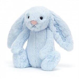 MEDIUM Jellycat Personalised Bashful Blue Bunny 31 CM X 12 CM | 092834JXL