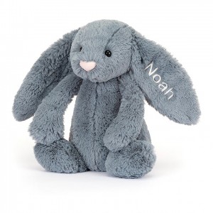 MEDIUM Jellycat Personalised Bashful Dusky Blue Bunny 31 CM X 12 CM | 823641RPS