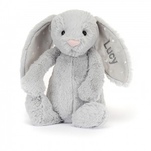 MEDIUM Jellycat Personalised Bashful Shimmer Bunny 31 CM X 12 CM | 274389EIW