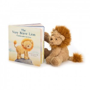 MEDIUM Jellycat The Very Brave Lion Book and Fuddlewuddle Lion | 954681TRC