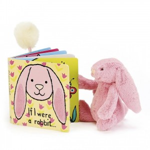 SMALL Jellycat If I Were A Rabbit Book and Bashful Tulip Bunny | 637489IDQ