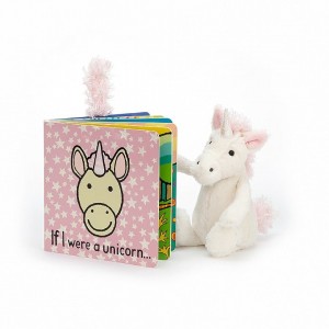 SMALL Jellycat If I Were A Unicorn Book and Bashful Unicorn | 167453LCH