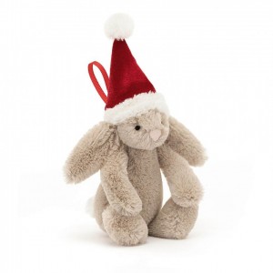 TINY Jellycat Bashful Christmas Bunny Decoration 13 CM X 6 CM | 492107SHC